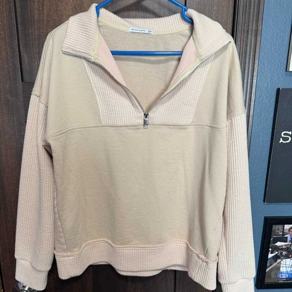 Womens XL Boutique Staccato Half-Zip Sweatshirt/Pullover